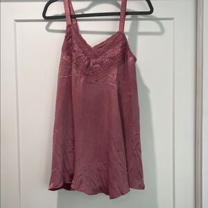 Pink Lace Trim Cami Top